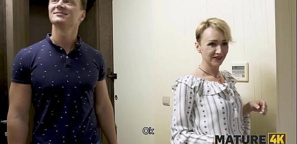  MATURE4K. Short-haired mature hooked up with man before signing contract